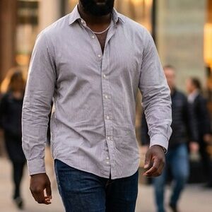 Ralph Lauren Men's size 16 1/2 Navy Pinstripe Dress Shirt